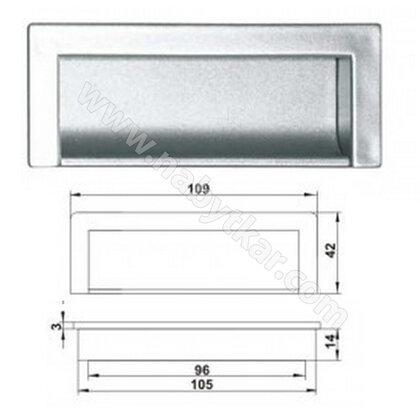 Madlo zapust. PLAST 1.276/96mm,mat.chróm dopredaj 