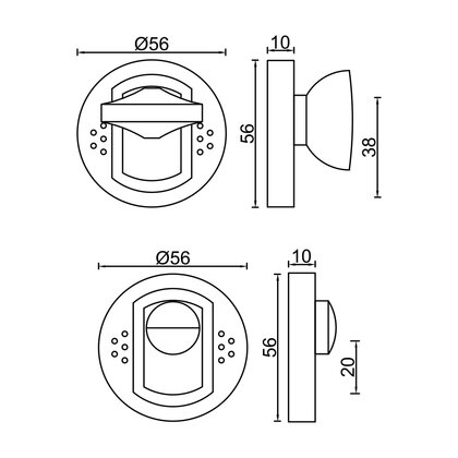Rozetka na WC T-004-104/G5 satyna