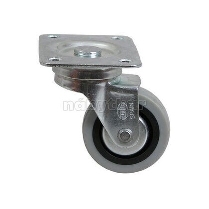 Nábytkové  koliesko fi60 pogumované s platničkou na ložisku