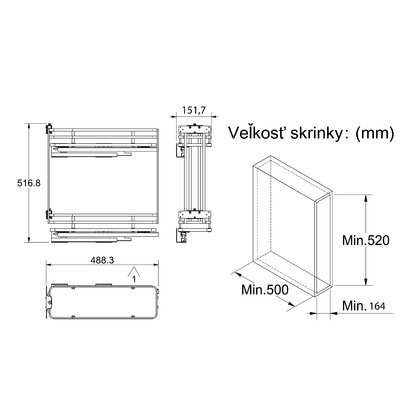 Cargo košík BEST "20" 2pol,boč.ved. chróm /Iron Line