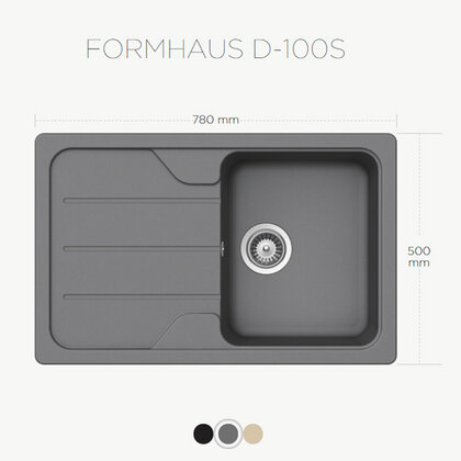 Granitové drezy Formhaus D-100S Granitové drezy Formhaus D-100S