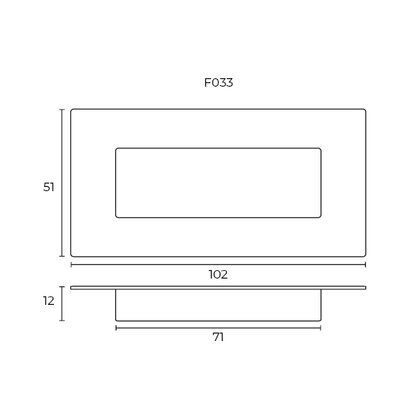 Madlo zápustné F033 102x51x12 mm, inox