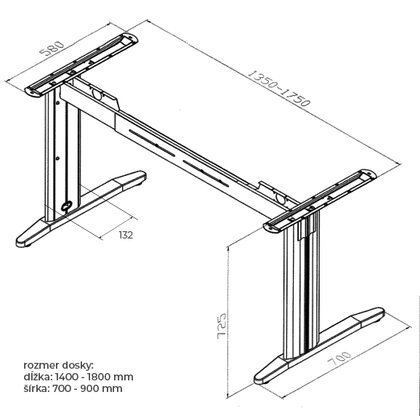 Kancelárska podnož LEON 170 rovná