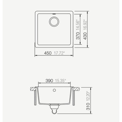 Granitové drezy Quadro N-100S