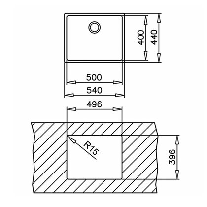 Drez LINE BE 50X40 R15, pod dosku /Teka Drez LINE BE 50X40 R15, pod dosku /Teka