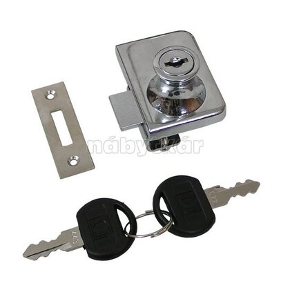 Zámok pre sklenené, 1 alebo 2 krídlové dvierka 409, chróm /Gt Zámok pre sklenené, 1 alebo 2 krídlové dvierka 409, chróm /Gt