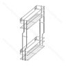 VARIANT MULTI košík bočný bez výsuvu, cargo mini 150 L-450 mm, efekt chróm /Rejs